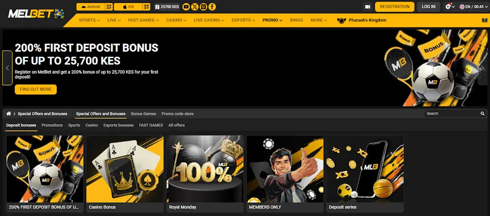 Melbet Kenya Welcome Bonus and Deposit Bonuses Screenshot